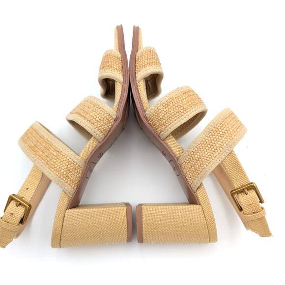 Franco Sarto Buco Heeled Sandals Women's Ankle Strap Natural Size US8 EU38.5 - Picture 7 of 12